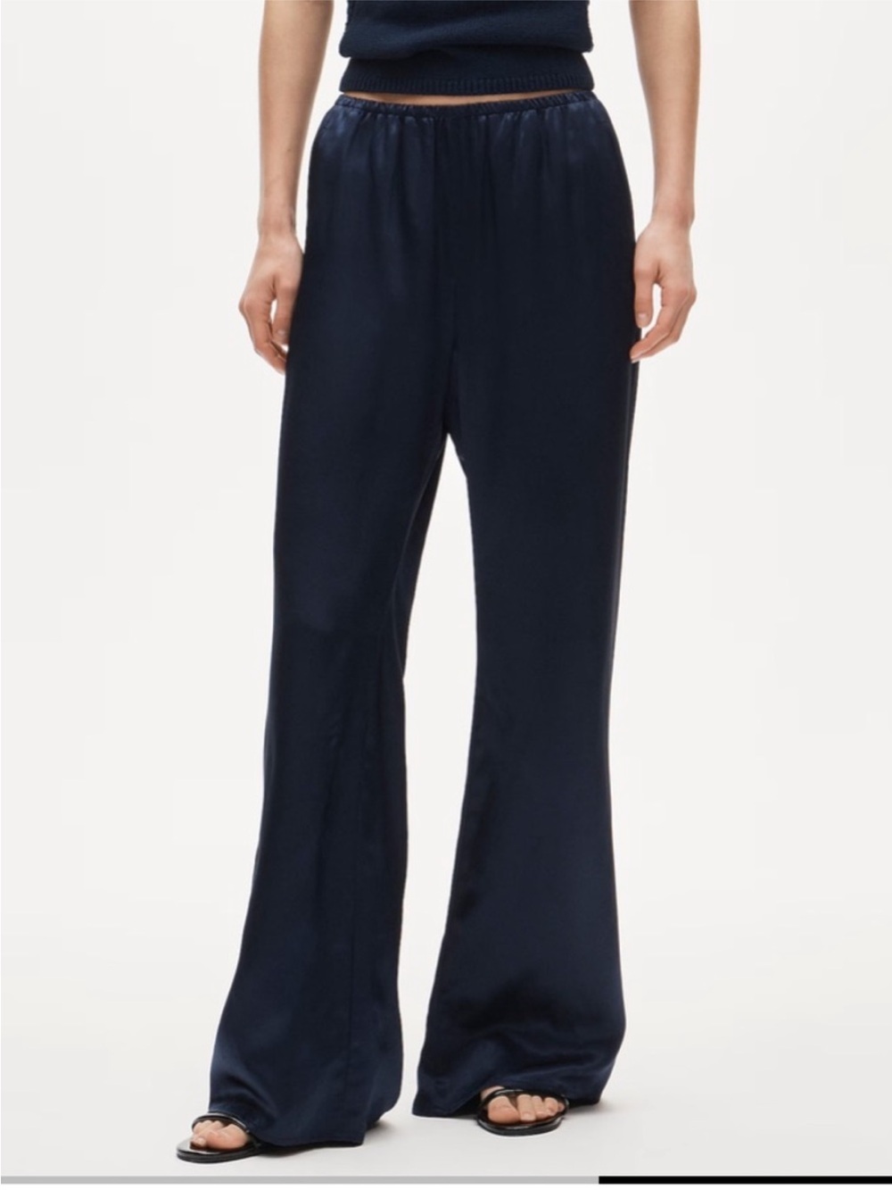 NWT J. Crew Cosmos Pant Blue Satin High Rise Navy XXL